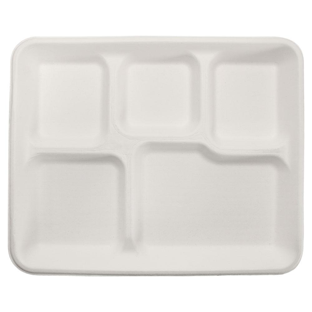 Karat 10x8 Food Tray - 5 Compartments - 500 ct, Coffee Shop Supplies, Carry Out Containers
